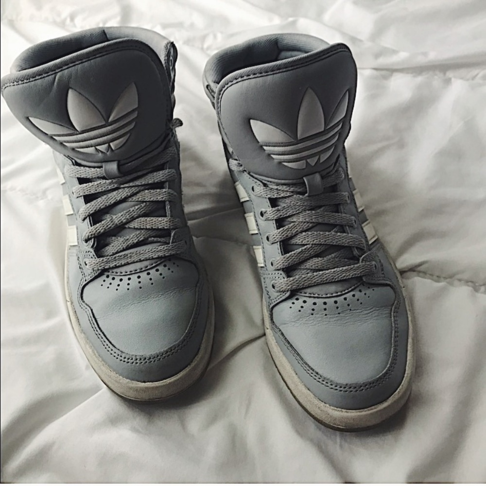 Grey adidas shoes